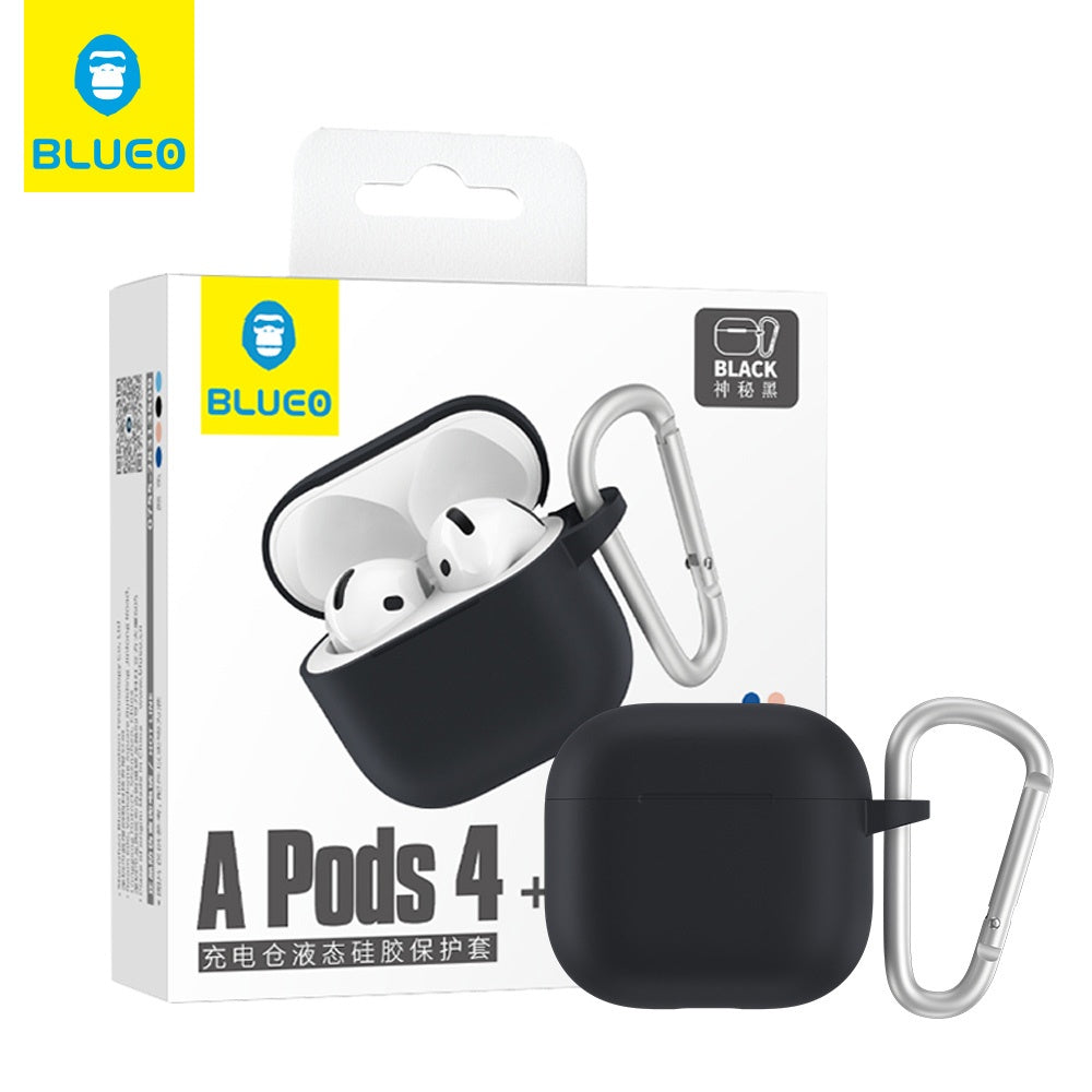 Blueo Liquid-etui for Apple AirPods 4, svart