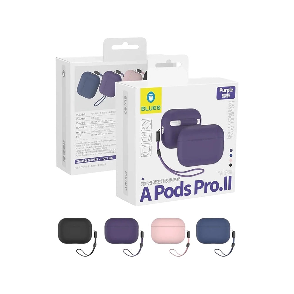 Blueo Liquid-etui for Apple AirPods Pro 2, lilla