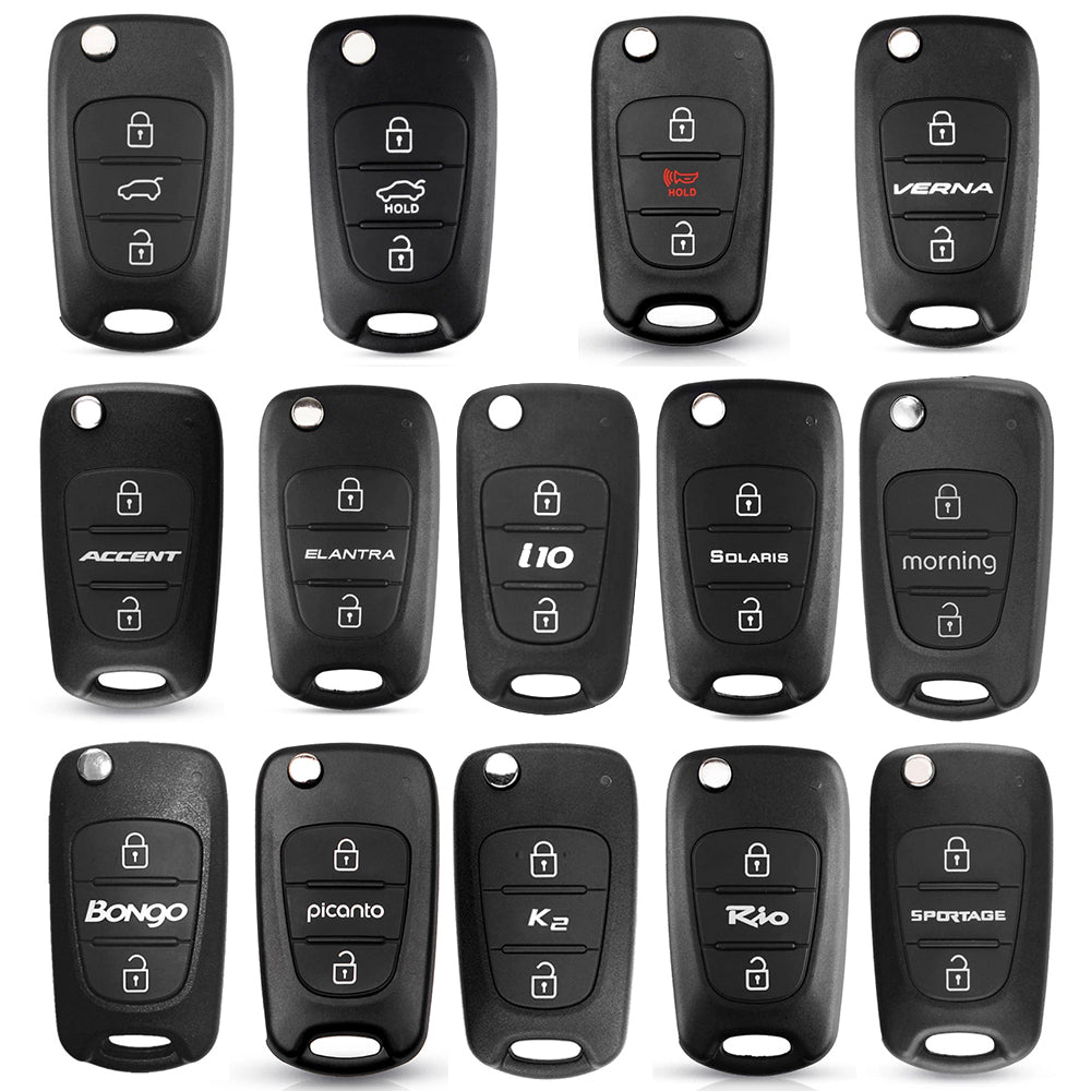 Techsuit bilnøkkelveske 2003.04 for Hyundai Elantra / Kia Picanto, svart