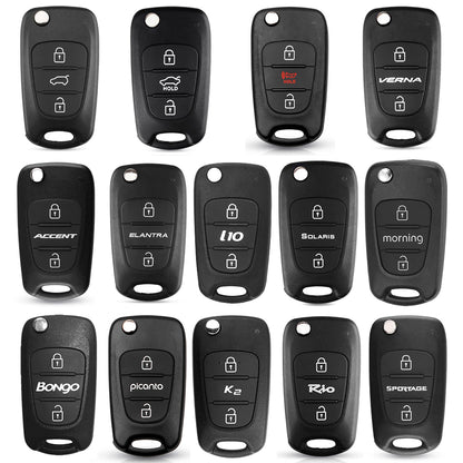 Techsuit bilnøkkelveske 2003.04 for Hyundai Elantra / Kia Picanto, svart
