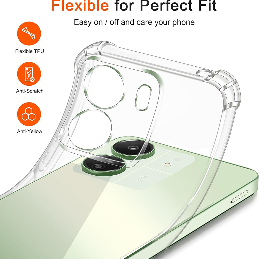 Kamerabeskyttelsesdeksel for Xiaomi Poco C65 / Redmi 13C, Techsuit, støtsikker klar, transparent