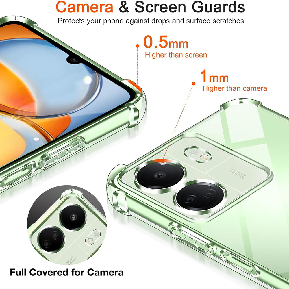Kamerabeskyttelsesdeksel for Xiaomi Poco C65 / Redmi 13C, Techsuit, støtsikker klar, transparent