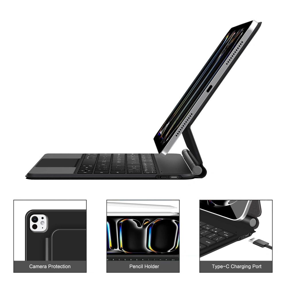 Etui med tastatur for Apple iPad Pro 11 (2025) / (2024), Tech-Protect, SmartCase Magnetic, Svart