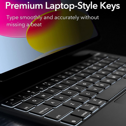Tastaturdeksel for Apple iPad (2025) / (2022), ESR, Rebound, Svart, Reseglet