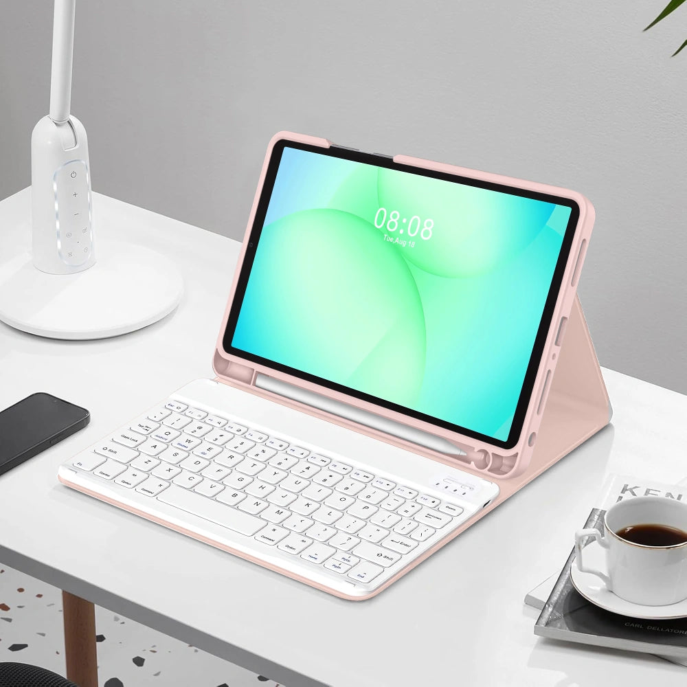 Etui med tastatur for Samsung Galaxy Tab A11+ / Tab A9+, Tech-Protect, SC PEN, Rosa