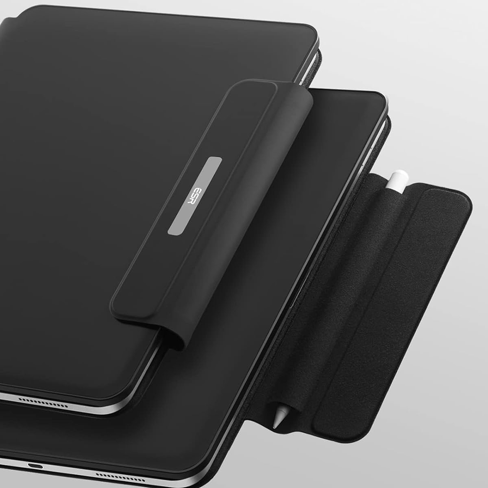 Tastaturdeksel for Apple iPad (2025) / (2022), ESR, Rebound, Svart, Reseglet