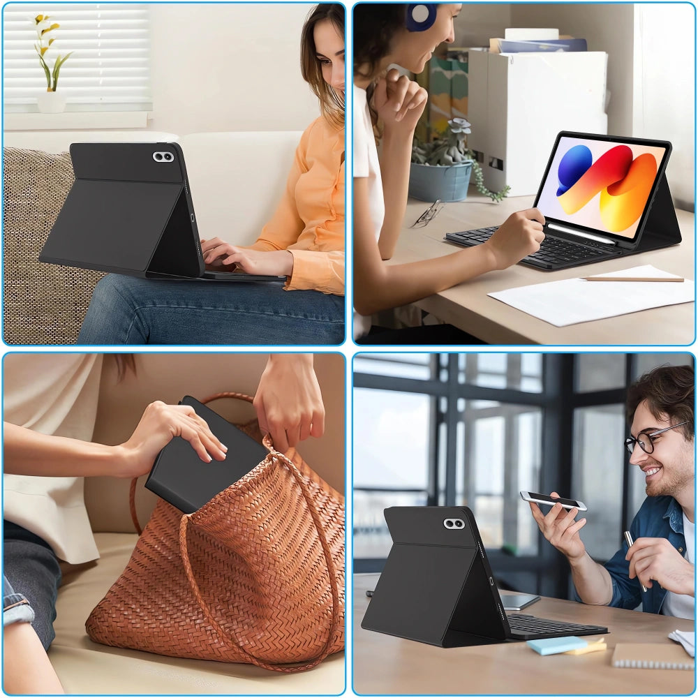 Etui med tastatur for Xiaomi Poco Pad M1 / Redmi Pad 2 Pro, Tech-Protect, SC PEN, Svart