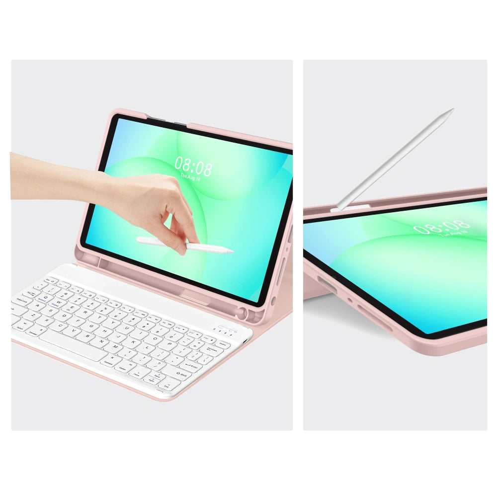 Etui med tastatur for Samsung Galaxy Tab A11+ / Tab A9+, Tech-Protect, SC PEN, Rosa