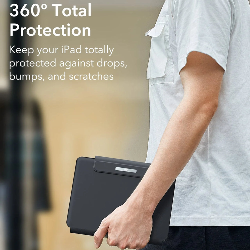 Tastaturdeksel for Apple iPad (2025) / (2022), ESR, Rebound, Grå