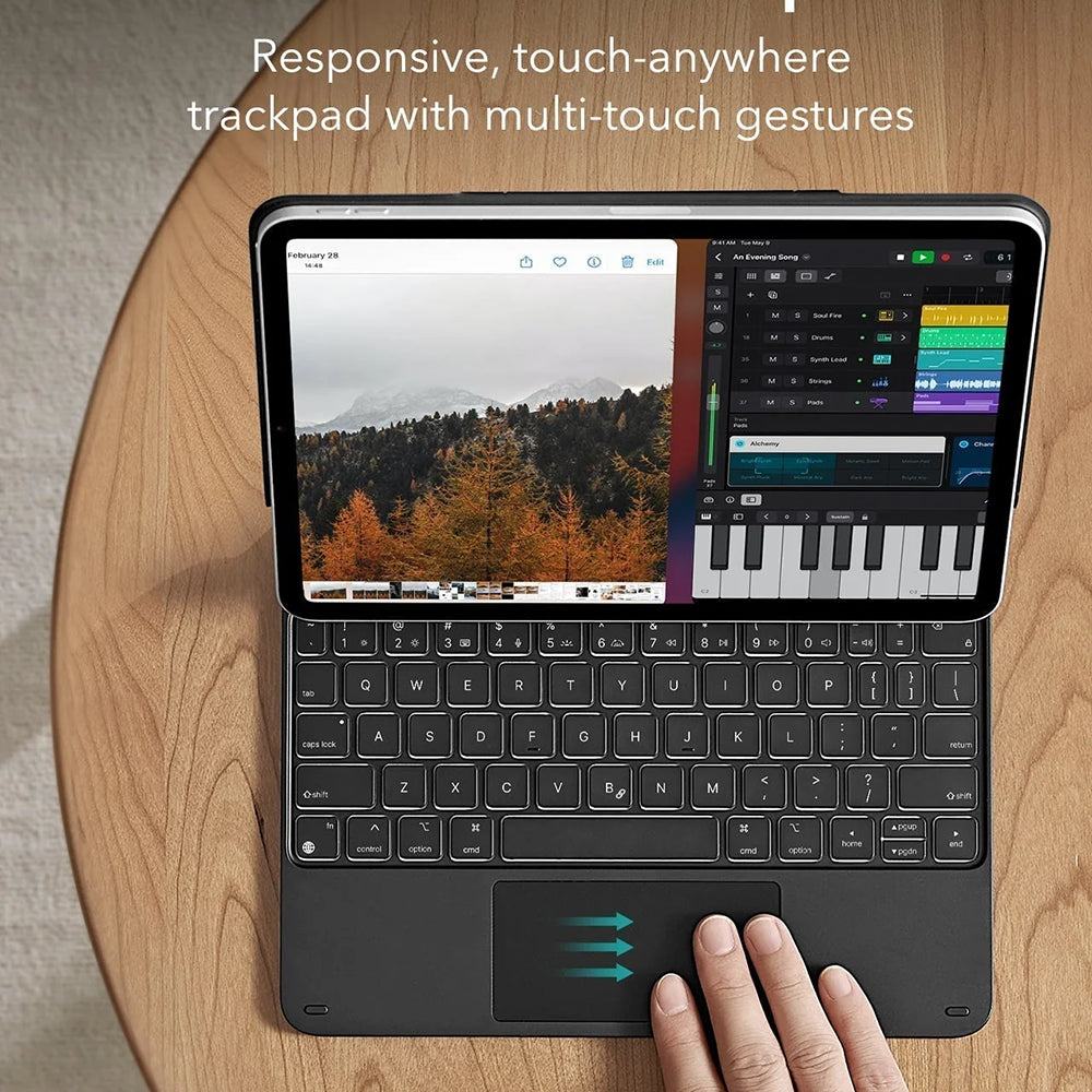 Tastaturdeksel for Apple iPad (2025) / (2022), ESR, Rebound, Grå