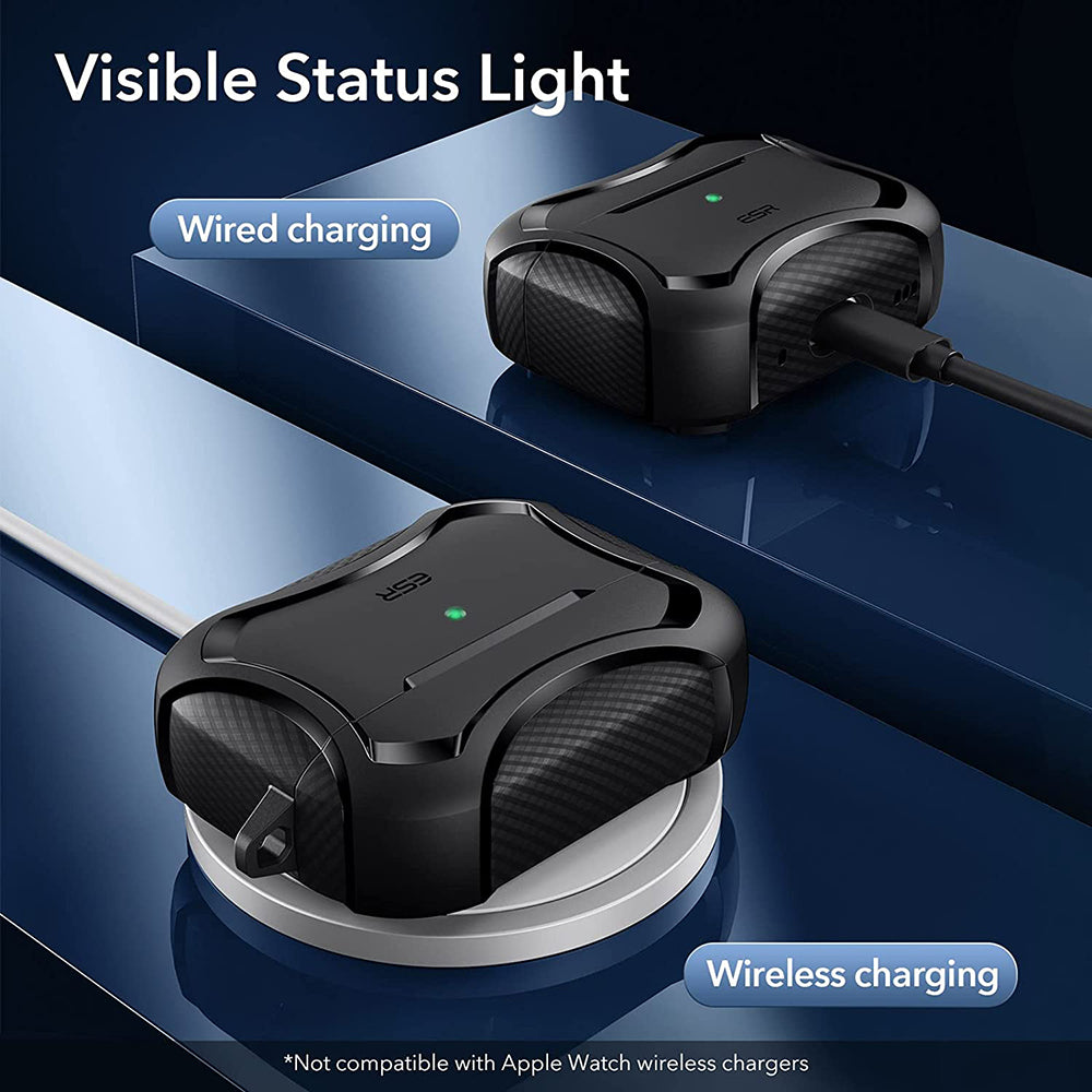 ESR Cyber Armor Tough deksel for Apple AirPods Pro Series, Svart