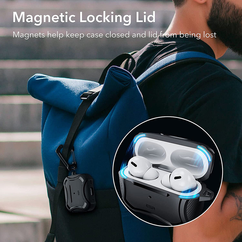 ESR Cyber Armor Tough deksel for Apple AirPods Pro Series, Svart