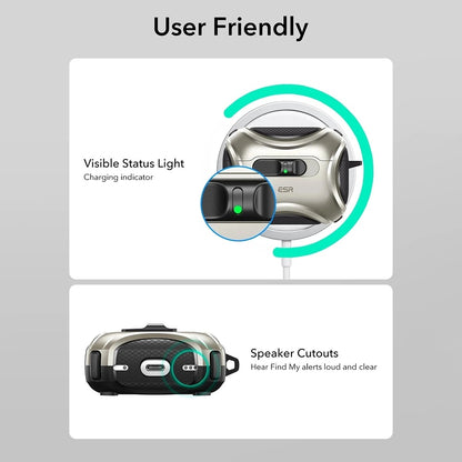 ESR Cyber FlickLock-deksel for Apple AirPods Pro 3, Grå