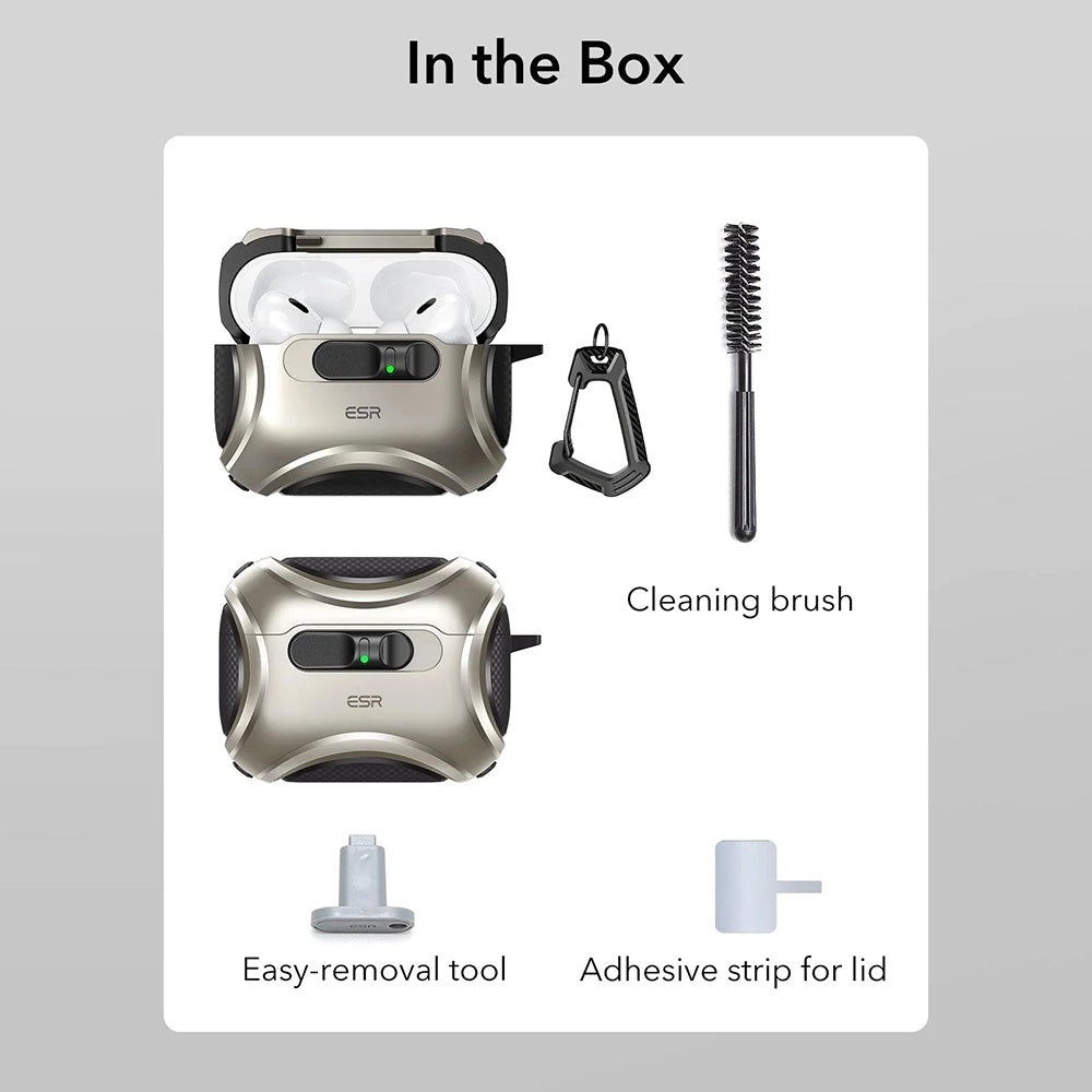 ESR Cyber FlickLock-deksel for Apple AirPods Pro 3, Grå