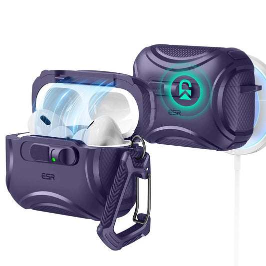 ESR Cyber FlickLock-deksel for Apple AirPods Pro 3, Lilla