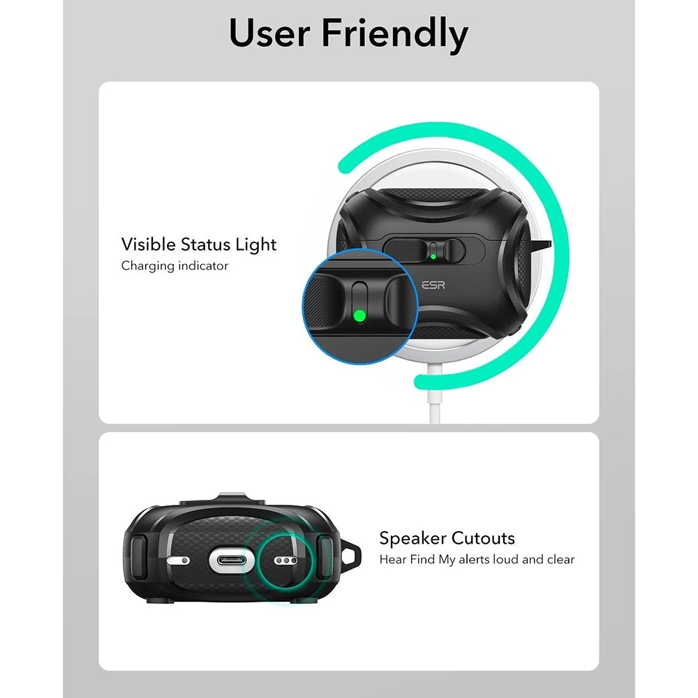 ESR Cyber FlickLock-deksel for Apple AirPods Pro 3, Svart