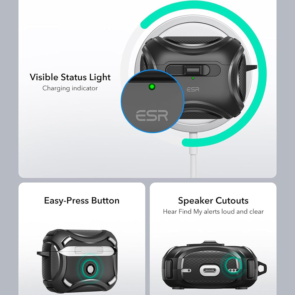 ESR Cyber-deksel for Apple AirPods Pro Series, Svart