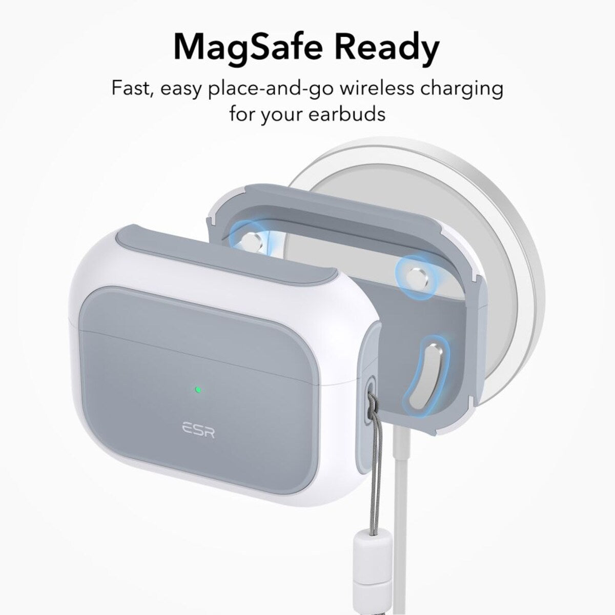ESR Orbit Hybrid-deksel for Apple Airpods Pro 3, Hvit