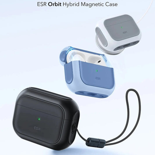 ESR Orbit Hybrid-deksel for Apple Airpods Pro 3, Svart, Reseglet