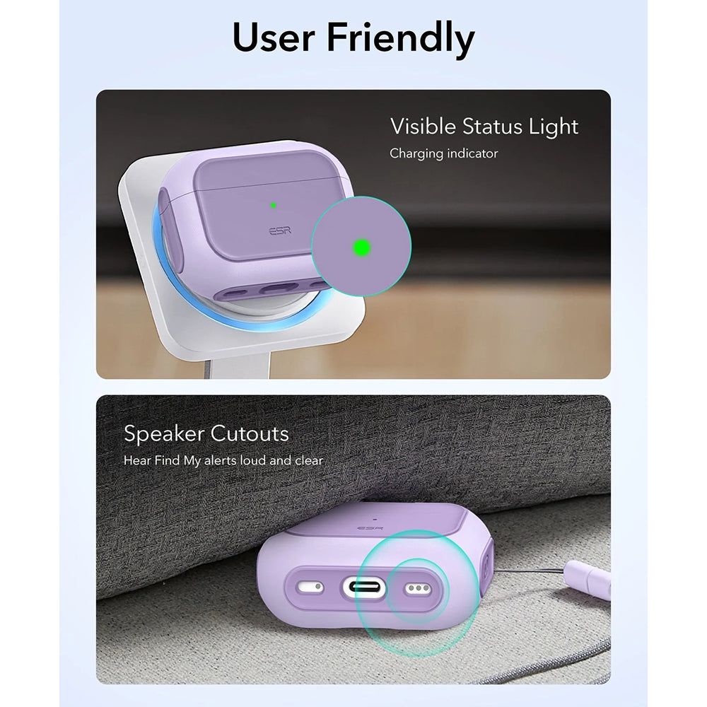 ESR Orbit Hybrid-deksel for Apple AirPods Pro 3, Lilla
