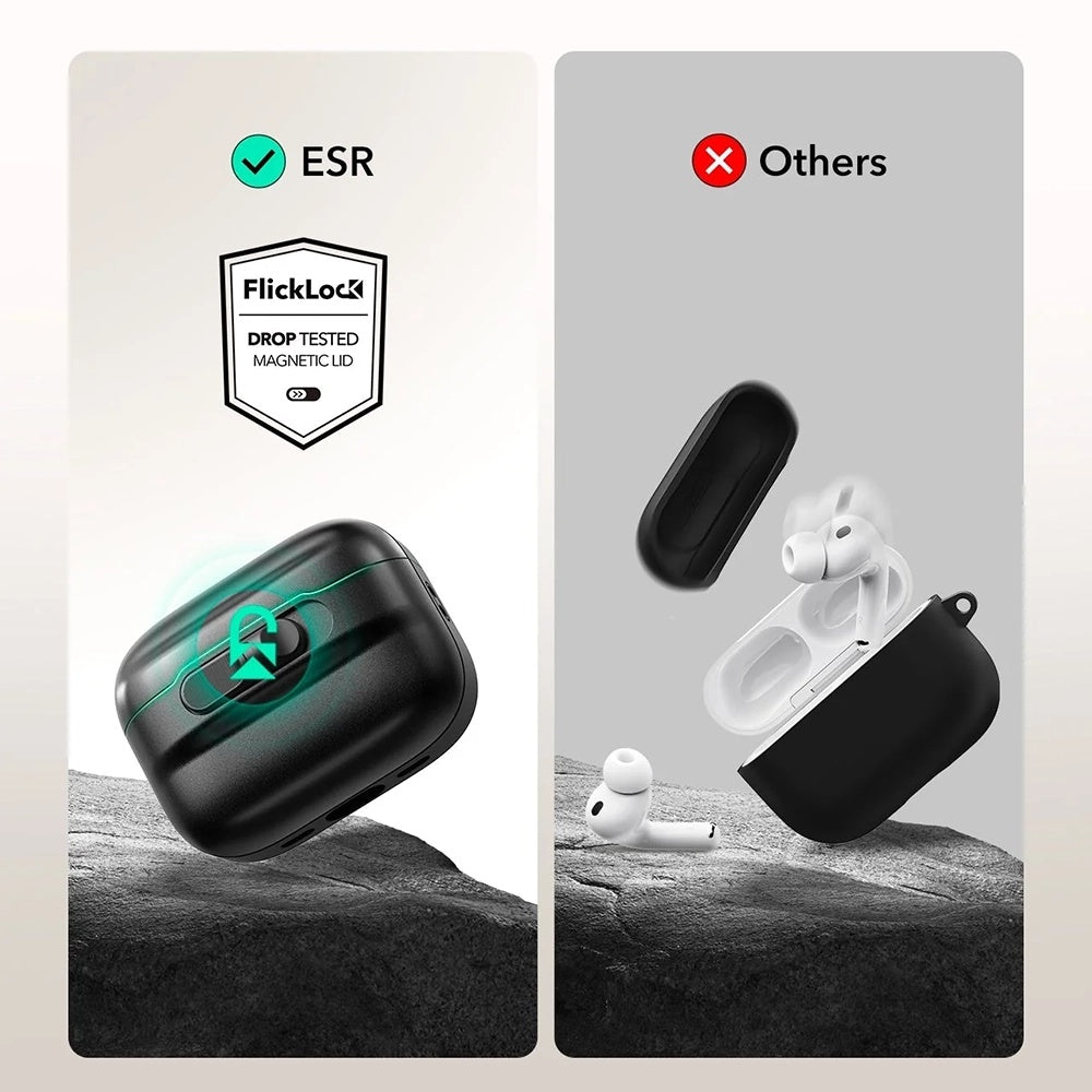 ESR Pulse Magnetic FlickLock-deksel for Apple AirPods Pro 3, Hvit