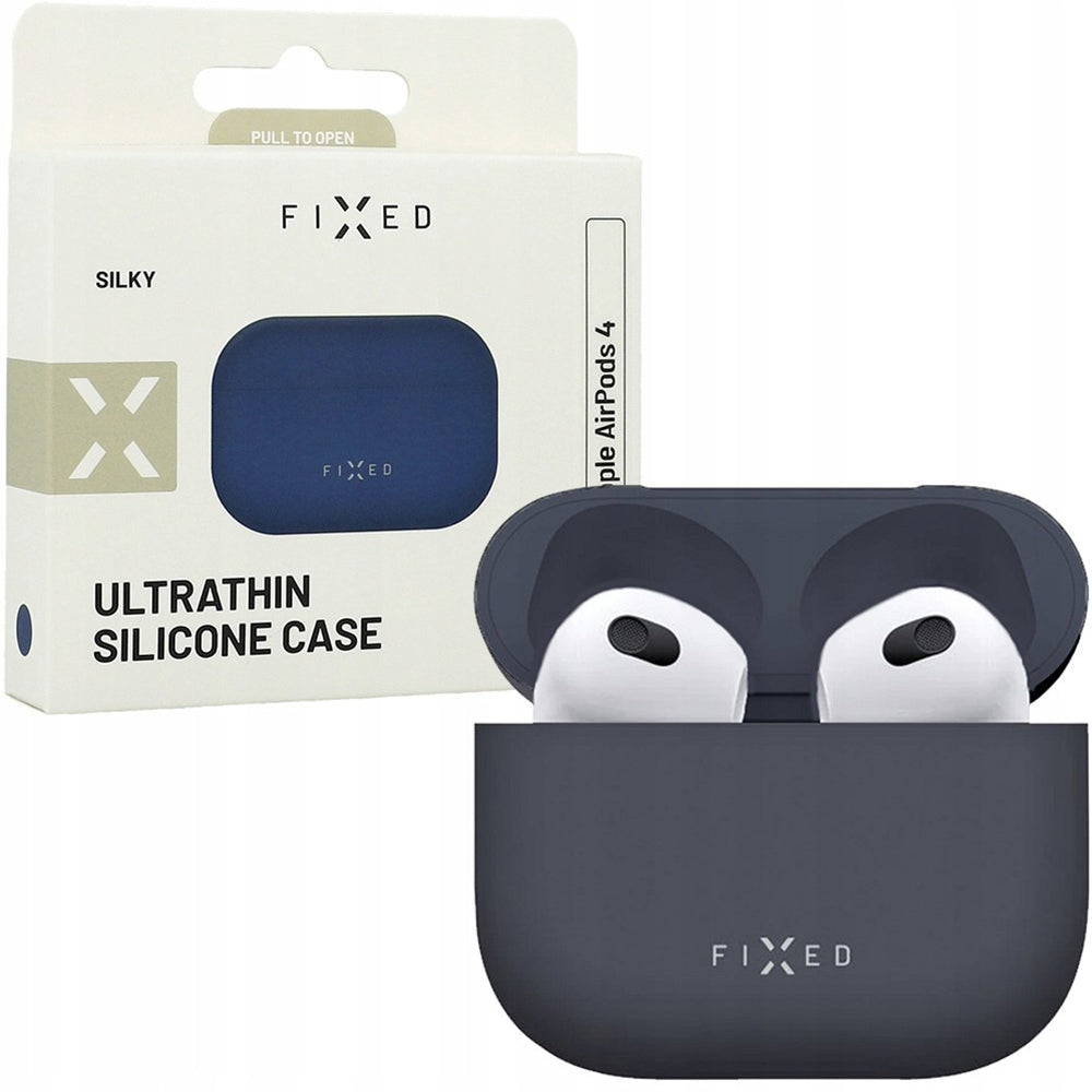 Fixed Silky deksel for Apple AirPods 4, Blå