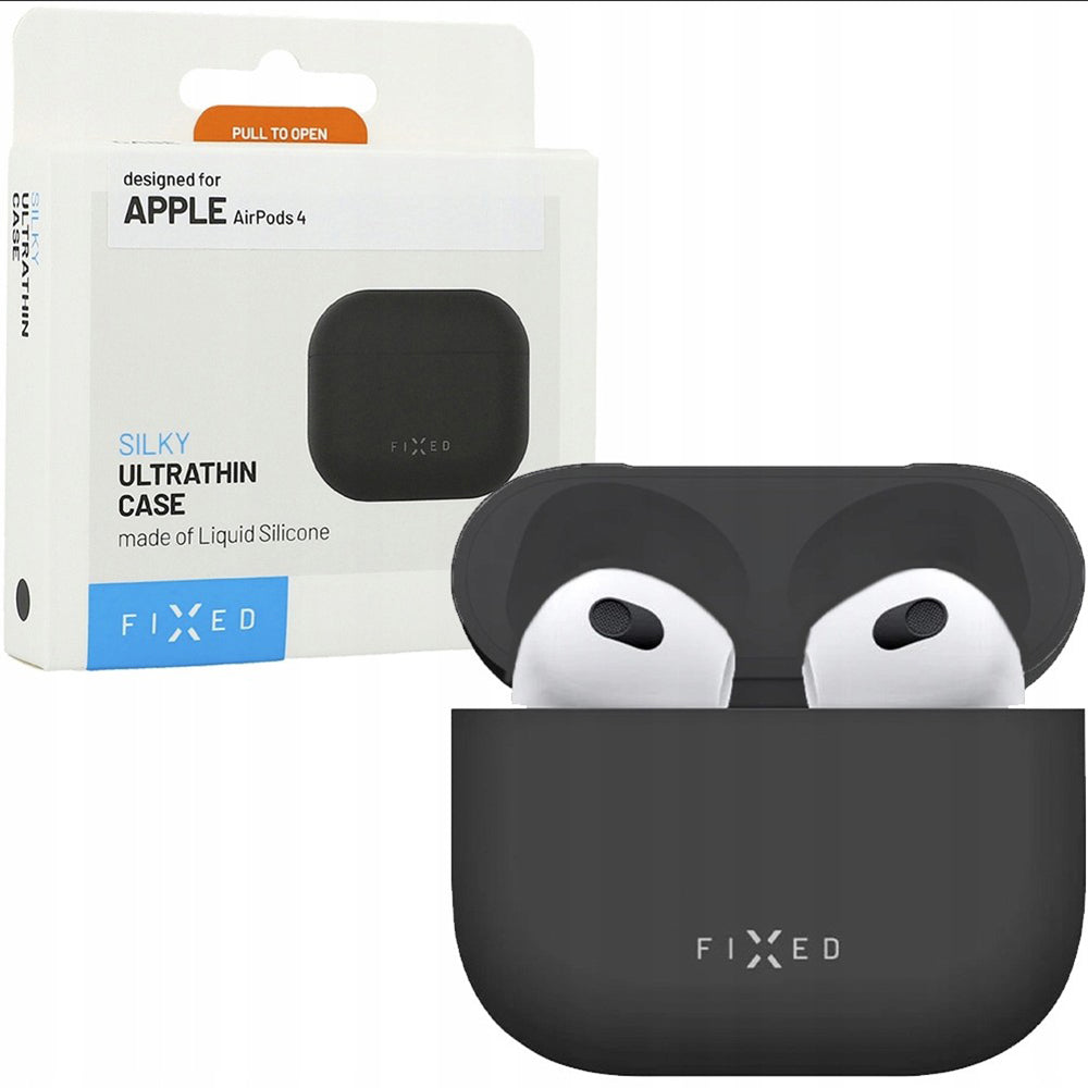 Fixed Silky deksel for Apple AirPods 4, Svart