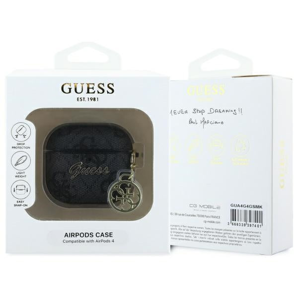 Guess 4G Charm deksel for Apple AirPods 4, Svart