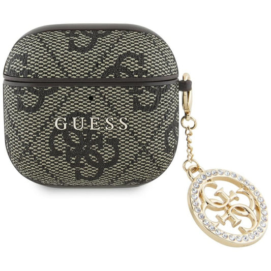 Guess 4G Strass Charm etui for Apple AirPods 4, Brun
