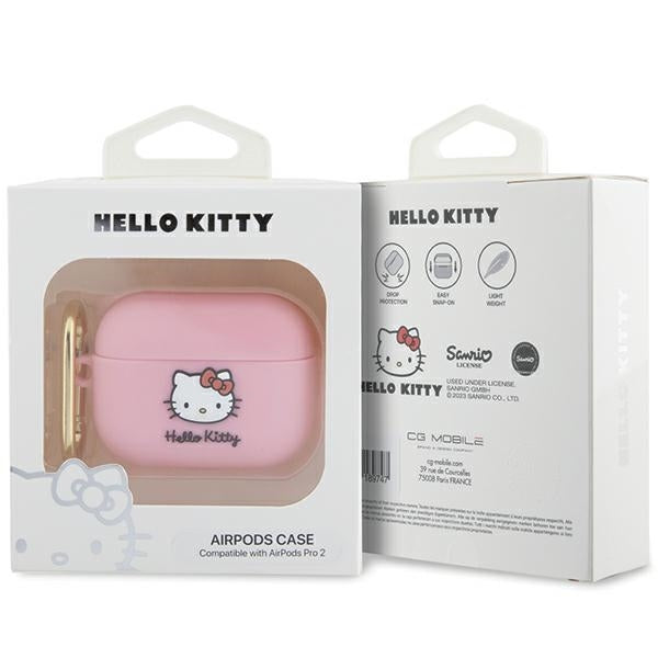 Hello Kitty 3D Kitty Head-deksel for Apple AirPods Pro 2, Rosa