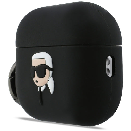 Karl Lagerfeld 3D Karl's Head deksel for Apple Airpods Pro 3, Svart