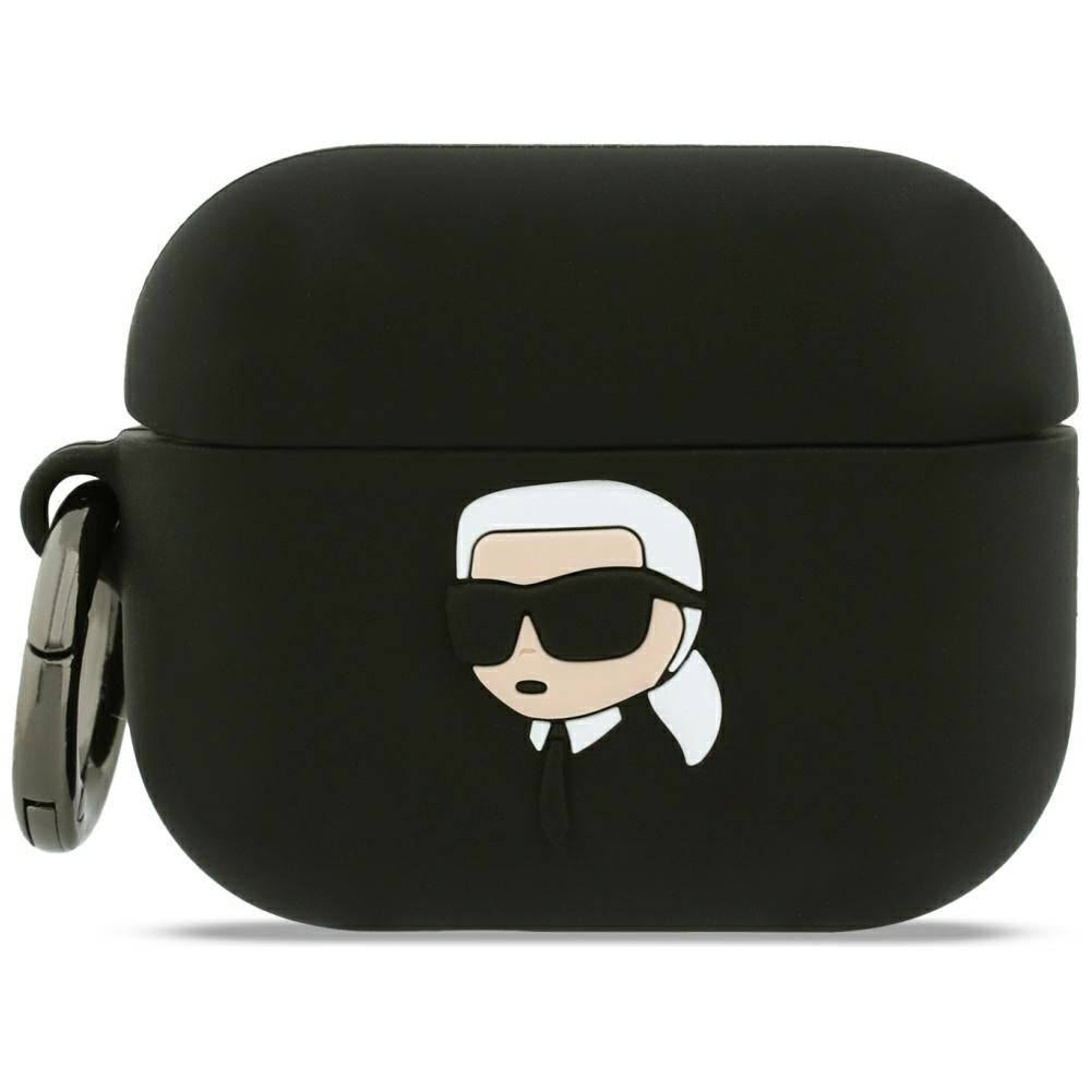 Karl Lagerfeld 3D Karl's Head deksel for Apple Airpods Pro 3, Svart
