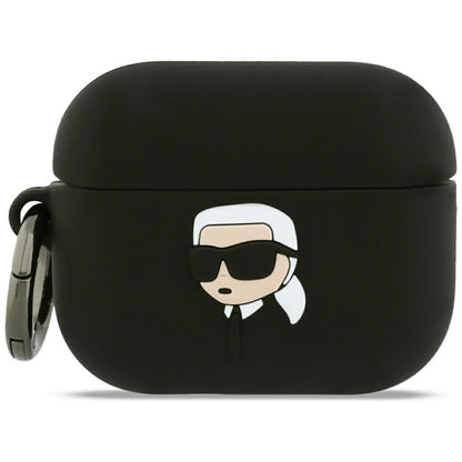 Karl Lagerfeld 3D Karl's Head deksel for Apple Airpods Pro 3, Svart