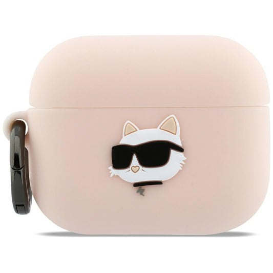 Karl Lagerfeld Silicone Choupette's Head 3D-deksel for Apple AirPods Pro 3, Rosa