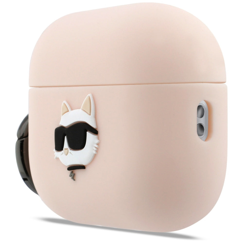 Karl Lagerfeld Silicone Choupette's Head 3D-deksel for Apple AirPods Pro 3, Rosa