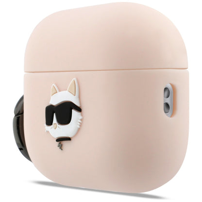 Karl Lagerfeld Silicone Choupette's Head 3D-deksel for Apple AirPods Pro 3, Rosa