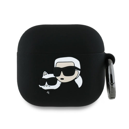 Karl Lagerfeld 3D Karl & Choupette's Heads deksel for Apple AirPods 4, Svart