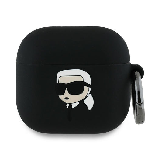 Karl Lagerfeld 3D Karl's Head deksel for Apple AirPods 4, Svart