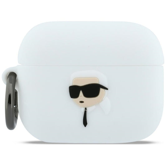 Karl Lagerfeld 3D Karl's Head deksel for Apple AirPods Pro 3, Hvit
