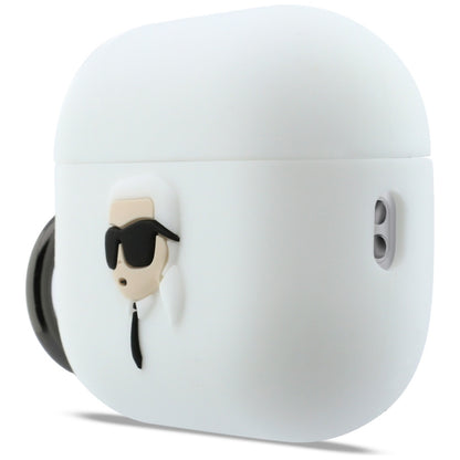 Karl Lagerfeld 3D Karl's Head deksel for Apple AirPods Pro 3, Hvit
