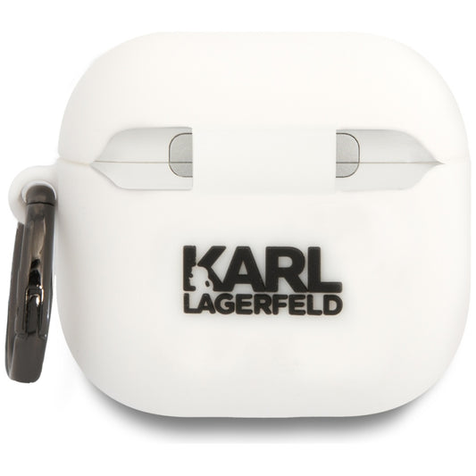 Karl Lagerfeld 3D NFT Karl's Head deksel for Apple AirPods 4, Hvit