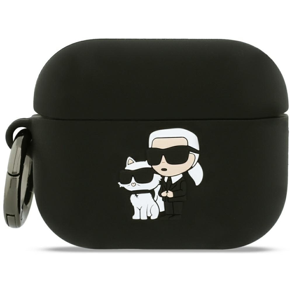 Karl Lagerfeld Silicone Karl & Choupette 3D-deksel for Apple AirPods Pro 3, Svart