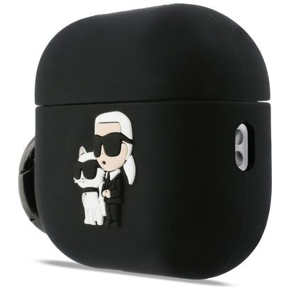 Karl Lagerfeld Silicone Karl & Choupette 3D-deksel for Apple AirPods Pro 3, Svart