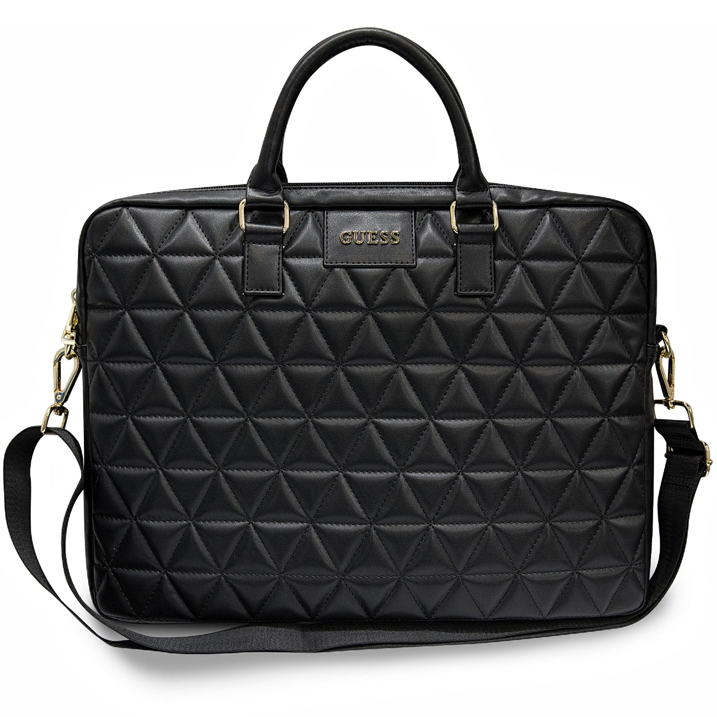 Guess Quilted-veske for 15-tommers laptop, svart
