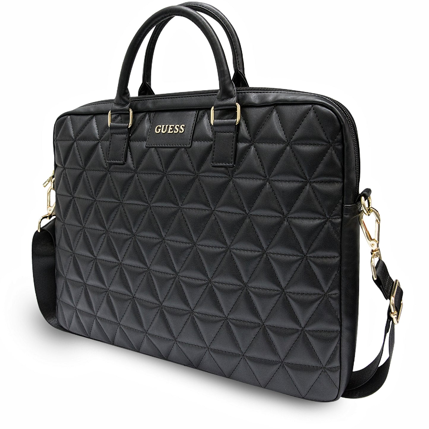 Guess Quilted-veske for 15-tommers laptop, svart