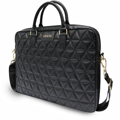 Guess Quilted-veske for 15-tommers laptop, svart