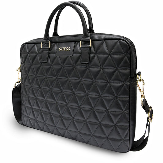 Guess Quilted-veske for 15-tommers laptop, svart