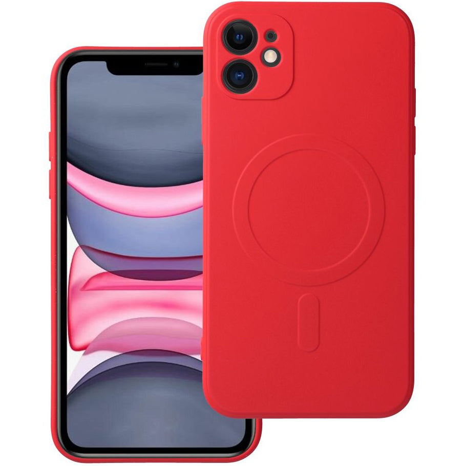 MagSafe-deksel for Apple iPhone 11, OEM, Silicone Mag, Rød
