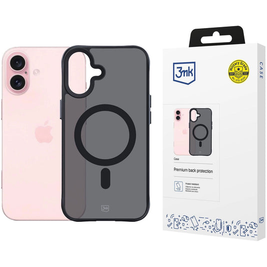 MagSafe-deksel for Apple iPhone 16, 3MK, Smoke MagCase, svart