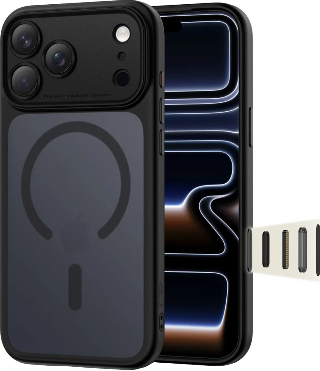 MagSafe-deksel for Apple iPhone 17 Pro Max, Tech-Protect, MagPeak, Matt Svart